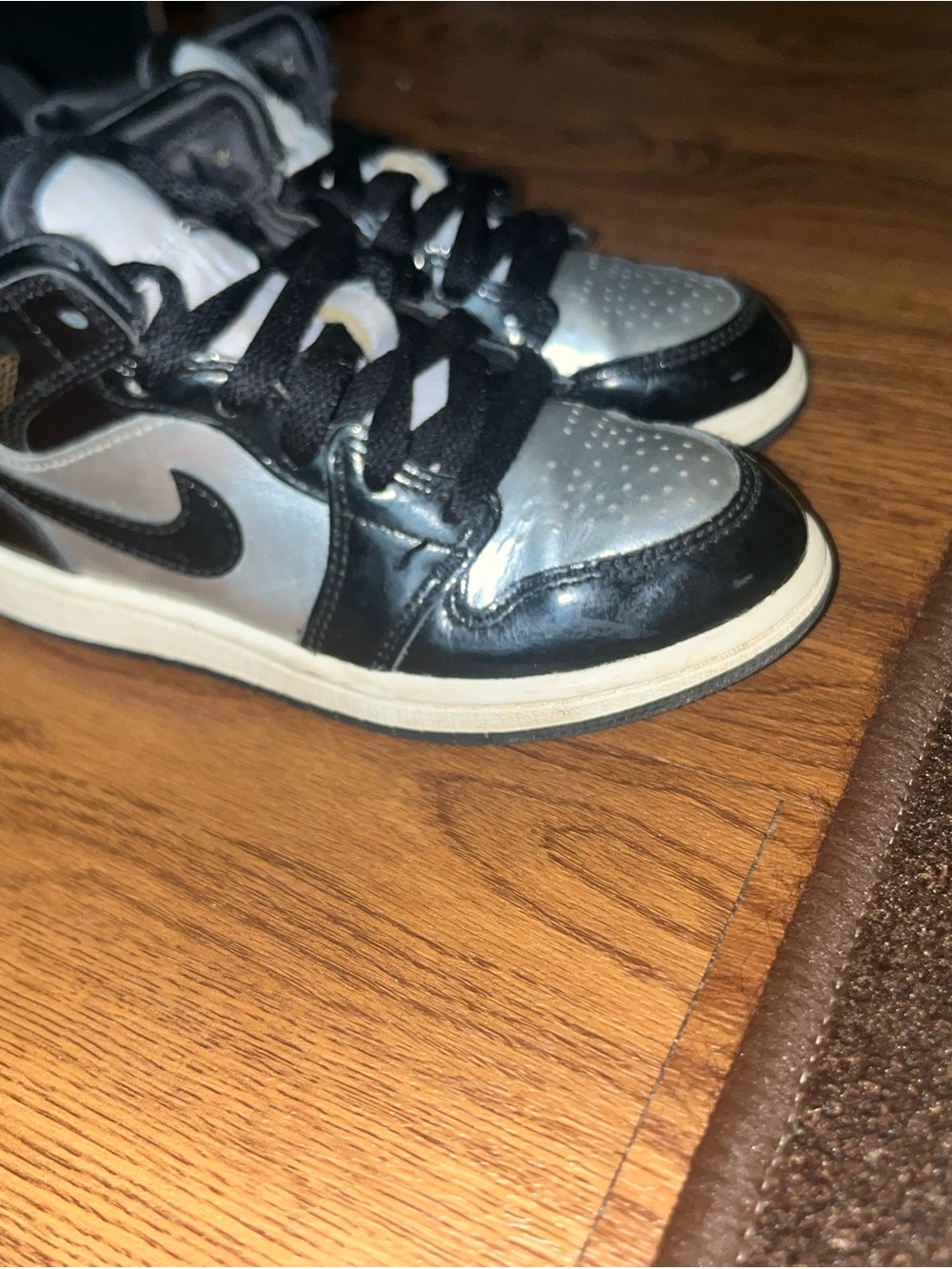 Jordan Kids Black and Silver High-Top Sneakers